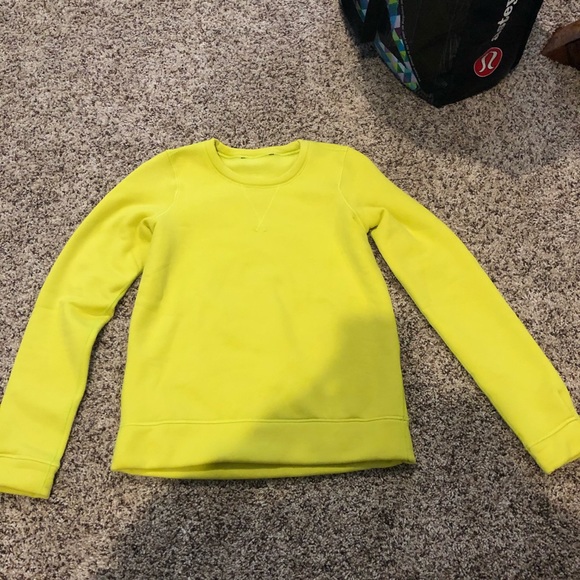 lululemon athletica Sweaters - Lululemon neon Yellow fleece lined sweater